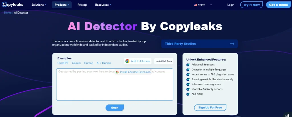 Copyleaks AI Content Detector is superb useful in pagiarism detection