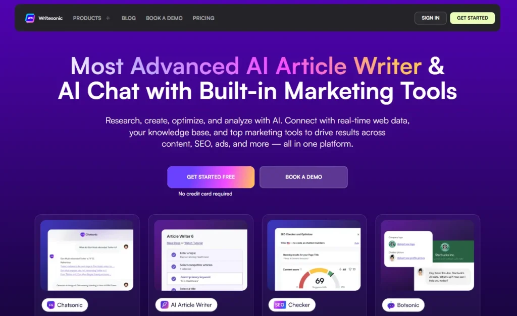 Writesonic is a versatile AI writing tool that quickly generates high-quality contents