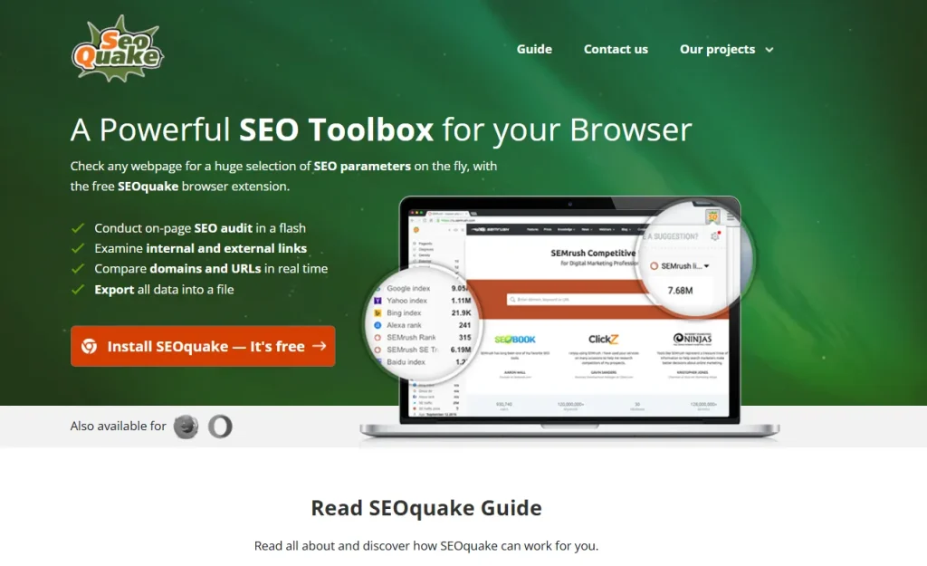 SEOquake tools